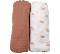 Sauthon Draps-housse bébé SUNLIGHT 60 x 120 cm mousseline de coton bio - Lot de 2