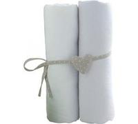 Lot de 2 draps housse blanc / blanc 70 x 140 cm - babycalin Blanc G