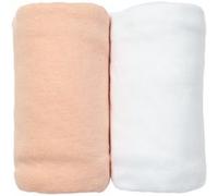 Lot de 2 draps housse blanc / pêche 70 x 140 cm - babycalin Blanc G