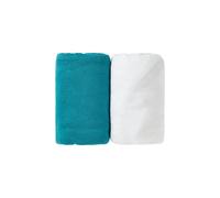 Lot De 2 Draps Housse Bleu Tropical / Blanc 60 X 120 Cm - Babycalin