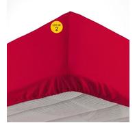 Lot de 2 Draps housse bonnet 30 cm 2 personnes 140 x 190 cm microfibre Oscar Rouge