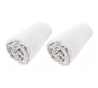 Lot de 2 Draps Housse Bonnet 30 cm Double Gaze de Coton 140 x 190 cm Blanc