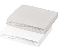 Lot de 2 Draps housse - DOMIVA - Jersey - 60x120 cm - Blanc/perle