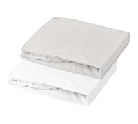 Lot de 2 Draps housse - DOMIVA - Jersey - 60x120 cm - Blanc/perle