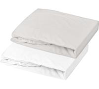 Lot de 2 Draps housse - DOMIVA - Jersey - 70x140 cm - Blanc/perle