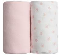 Lot de 2 draps housse étoiles rose / rose uni 60 x 120 cm - babycalin Rose G