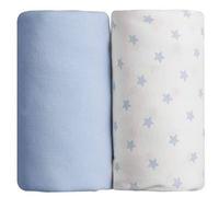 Lot De 2 Draps Housse Imprimé Étoiles Bleu / Bleu 60 X 120 Cm - Babycalin