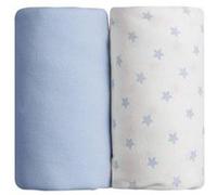 Lot de 2 draps housse imprimé étoiles bleu / bleu 60 x 120 cm - babycalin Bleu G