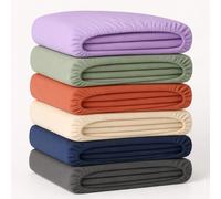 Lot de 2 Draps Housse Jersey 100% Coton 160x200cm Bonnet 25 cm Hypoallergénique Oeko-Tex