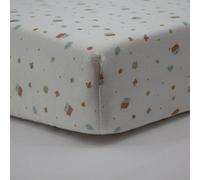 Babycalin - 2 Draps housse 70x140 cm Petites Maisons/Pécan - Drap housse coton Doux Respirant Résistant - Drap 70x140 pour un sommeil paisible - Drap-Housse pour lit bébé - Hauteur Bonnets 17 cm