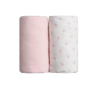 Lot De 2 Draps Housse Rose / Imprimé Étoiles Rose 70 X 140 Cm - Babycalin