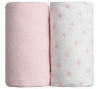 Lot de 2 draps housse rose / imprimé étoiles rose 70 x 140 cm - babycalin Rose G