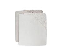 Lot de 2 draps Housses 60x120 cm en Jersey Ivoire et Nougat - Jollein