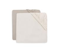 Lot de 2 draps housses 60x120 cm Jersey Oatmeal et Sand