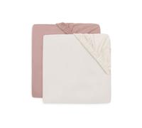 Lot de 2 draps housses 60x120 cm Jersey Wild Rose et Ivory