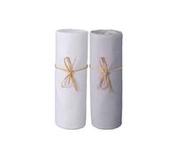 Lot de 2 Draps housse bébé 70x140 cm - blanc / gris perle - 100% jersey Bio