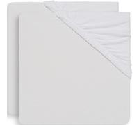 Jollein Drap-Housse en Jersey 2-Pièces, 120 cm Longueur x 60 cm Largeur, Blanc
