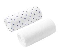 Lot De 2 Draps Housses Couffin En Gaze De Coton Lovio Bleu 30X70