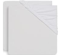 Jollein Drap-Housse en Jersey 2-Pièces, 80/90 cm Longueur x 40 cm Largeur, Blanc