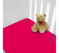 Lot de 2 draps-housses de luxe en percale pour lit d'enfant - 12 couleurs - Fuchsia