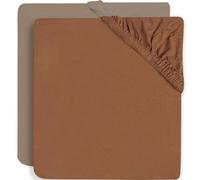 Lot de 2 draps housses en coton Caramel-Biscuit (60 x 120 cm)