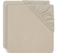 Jollein Lot de 2 draps-housses, pour lit à barreaux, en coton, 60 x 120 cm, nougat