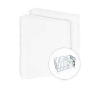 Lot de 2 draps-Housses en Jersey 100% Coton pour Matelas de lit bébé 140 x 70 cm (Blanc)