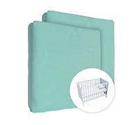 Lot de 2 draps-Housses en Jersey 100% Coton pour Matelas de lit bébé 140 x 70 cm (Tiffany)
