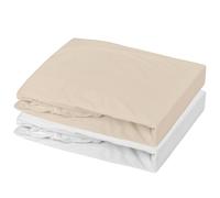 Lot de 2 draps housses en jersey Blanc-Nude (70 x 140 cm)