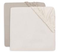 Lot de 2 draps housses en jersey Oatmeal-Sand (60 x 120 cm)