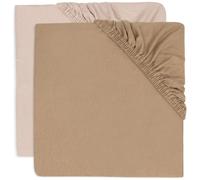 Lot de 2 draps housses en jersey Wild Rose-Biscuit (70 x 140 cm)