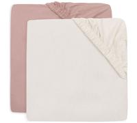 Lot de 2 draps housses en jersey Wild Rose-Ivory (60 x 120 cm)