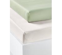 VERTBAUDET Lot De 2 Draps-Housses Enfant en Coton Recyclé Vert Sauge 90X190