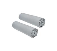 Lot de 2 draps housses TODAY Essential - 160 x 200 cm - 2 personnse 100% Coton - Acier