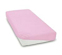 Lot de 2 draps-housses extensibles en jersey de coton doux pour enfants - 160 x 80 cm - Pour lit de bébé/tout-petit - Rose