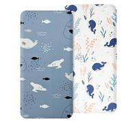 Lot de 2 draps-housses pour berceau de 300 x 152 cm - Drap-housse en microfibre respirante - Confortable et léger - Pour couffin ou berceau de bébé