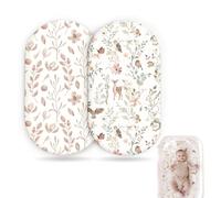 Lot de 2 draps-housses pour couffin, landau, couffin, 82 x 41 cm, drap-housse pour berceau ovale, sablier et rectangulaire