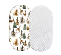 Lot de 2 draps-housses pour nouveau-né - S'adapte à la poussette rectangulaire ovale - Coussinets Minky Dot - Motif dessin animé - Pour chaise longue (E, taille unique)