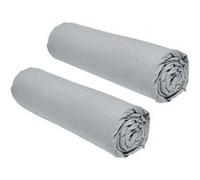 Today Draps housses Essential – Lot de 2 – 90 x 190 cm – 1 personne – 100% coton – Acier