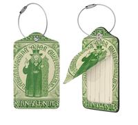 Lot de 2 e bagage pour valise en cuir PU avec boucle en acier inoxydable e sac mignonnes Bénédiction irlandaise Saint-Patrick d'ident