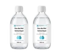 Lot de 2 - Eau de Mer Isotonique Buvable - 2 x 500 ml - Plasma Marin 9‰ - Solution Buvable - Origine France Bretagne - Protocole d’Origine René Quinton - Microfiltrée à Froid 0,20 µm