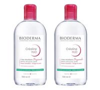 Lot de 2 - Eau Micellaire Créaline H2O BIODERMA 500 ml - Nettoyant & Démaquillant Visage et Yeux - Peaux Sensibles - Sans Rinçage - Haute Tolérance