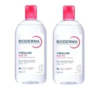 Lot de 2 - Eau Micellaire Créaline H2O TS BIODERMA 500 ml - Nettoyant & Démaquillant Visage et Yeux - Peaux Sensibles Très Sèches - Sans Rinçage - Haute Tolérance