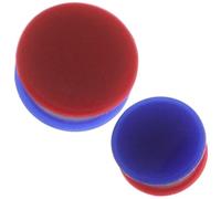 Lot de 2 écarteurs d'oreille en silicone à deux tons - Tailles disponibles : 8 g (3 mm) à 28 mm, 0g = 8mm , Blue & Red, Bois Silicone Pierre