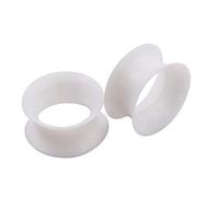 Lot de 2 écarteurs d'oreille en silicone blanc 4G (5 mm), Silicone, Sans pierre précieuse
