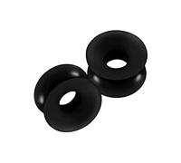 Lot de 2 écarteurs d'oreille en silicone noir à double évasement pour piercing de lobe, Autre, Sans pierre précieuse