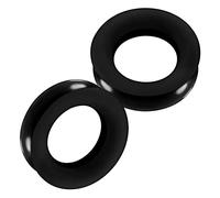 Lot de 2 écarteurs d'oreille en silicone noir à double évasement pour piercing de lobe, Autre, Sans pierre précieuse