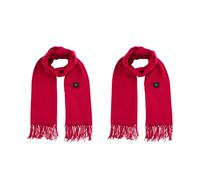 Lot de 2 écharpes chauffantes USB avec 3 niveaux de chauffage, rechargeables, imitation cachemire, coussin chauffant électrique (rouge)