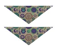 Lot de 2 écharpes pour chien avec symboles magiques - Accessoires de mode pour animaux de compagnie - Pour l'extérieur - 50,8 x 17,8 cm - 7,6 cm