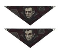 Lot de 2 écharpes triangulaires pour animaux de compagnie Vampires Cercueils et chauves-souris Bonne respirabilité pour festival Déguisement Animaux de compagnie veulent habiller 63,5 x 22,9 cm 20,3